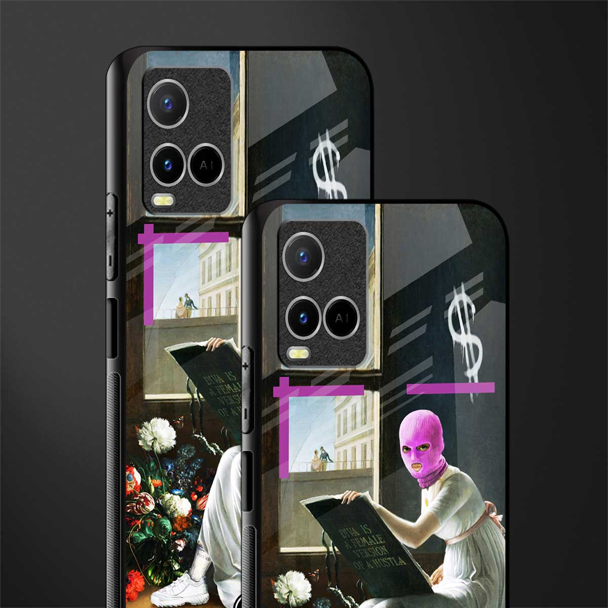 dope diva glass case for vivo y21s image-2