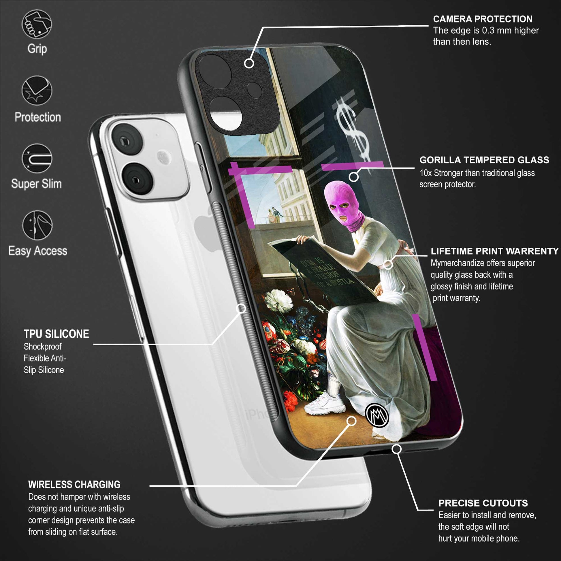 dope diva back phone cover | glass case for vivo t1 44w 4g