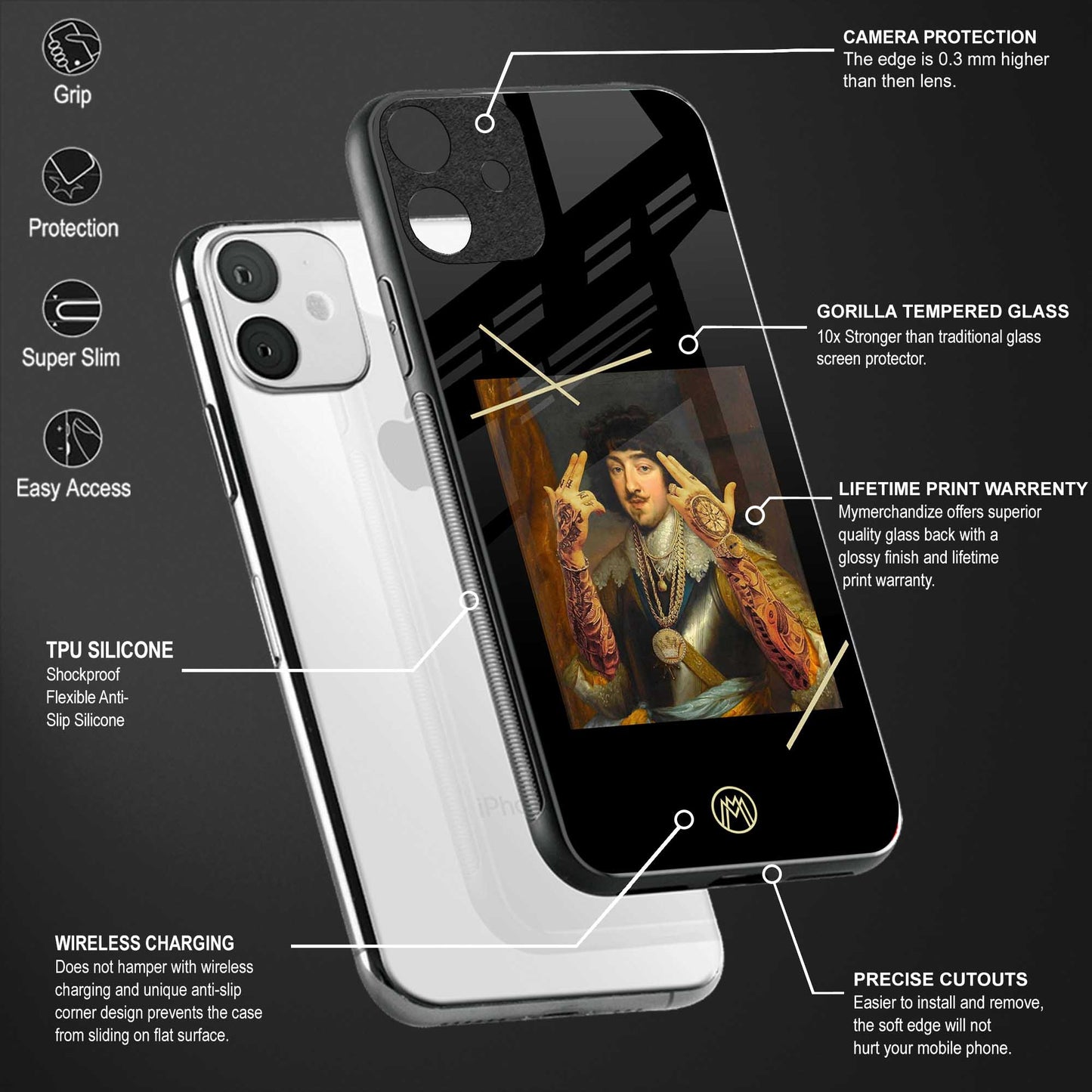 dope napoleon back phone cover | glass case for redmi note 11 pro plus 4g/5g