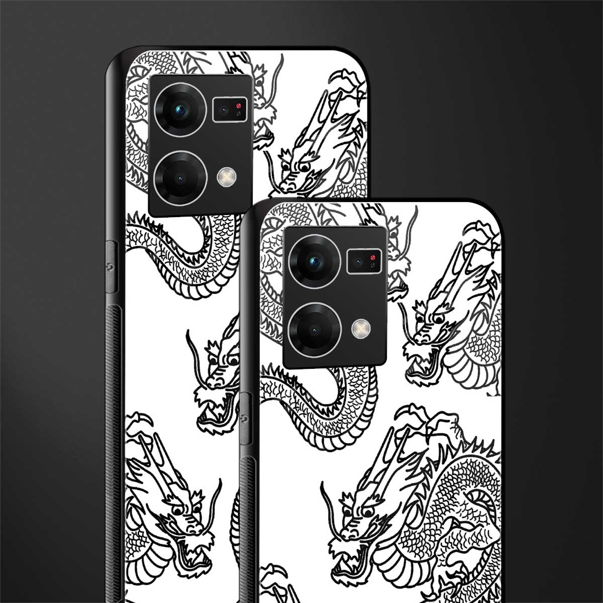 dragons lite back phone cover | glass case for oppo f21 pro 4g