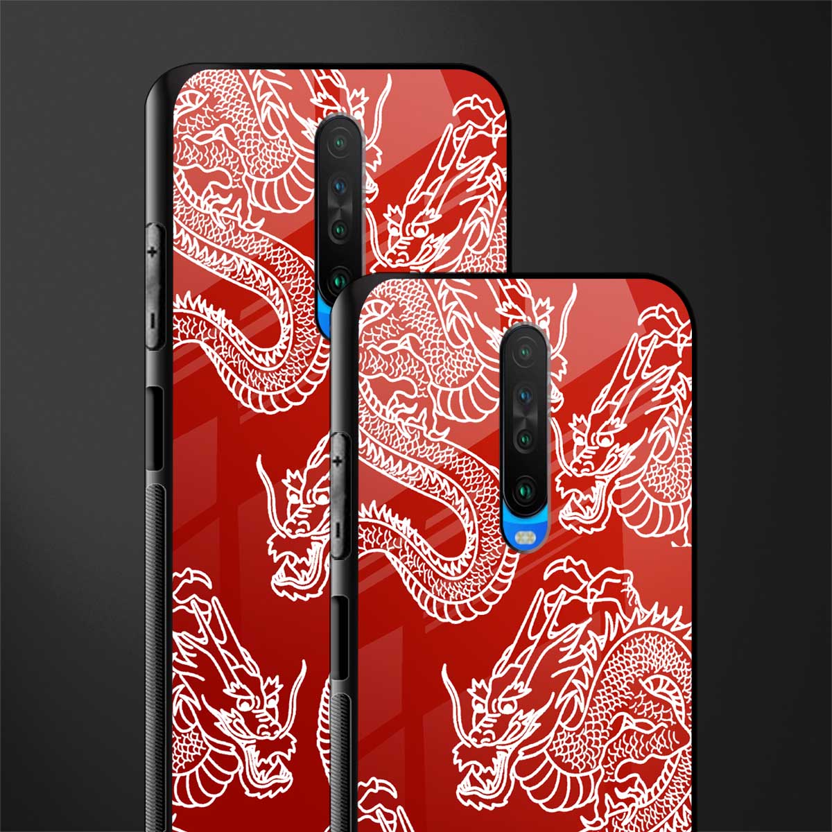 dragons red glass case for poco x2 image-2