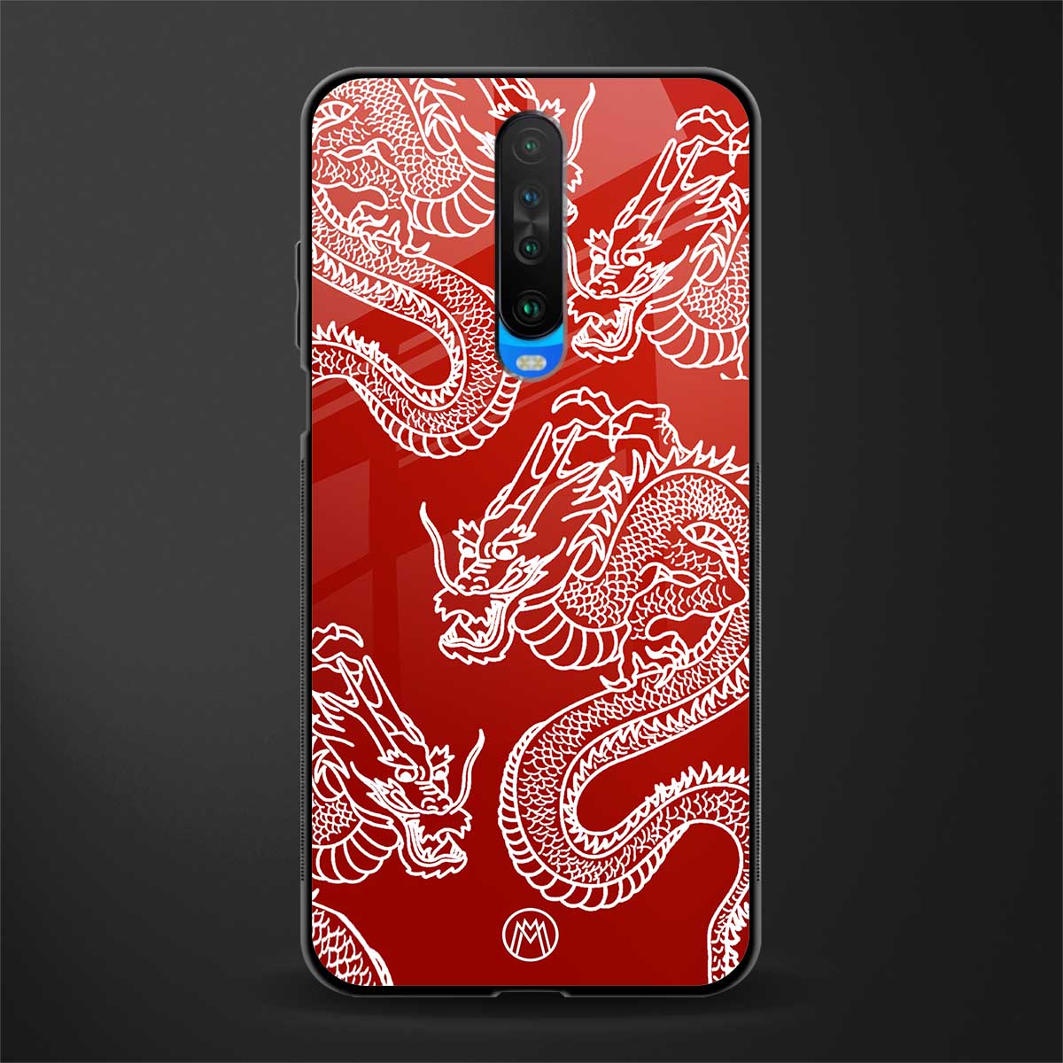 dragons red glass case for poco x2 image