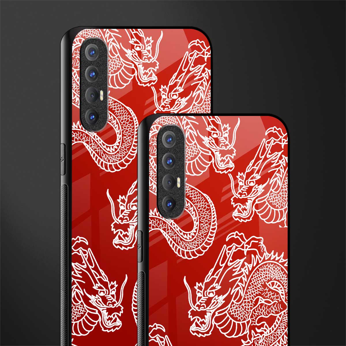 dragons red glass case for oppo reno 3 pro image-2