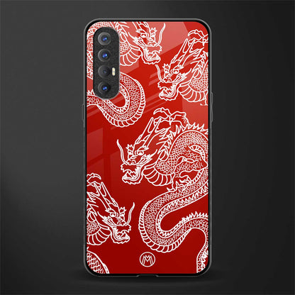 dragons red glass case for oppo reno 3 pro image