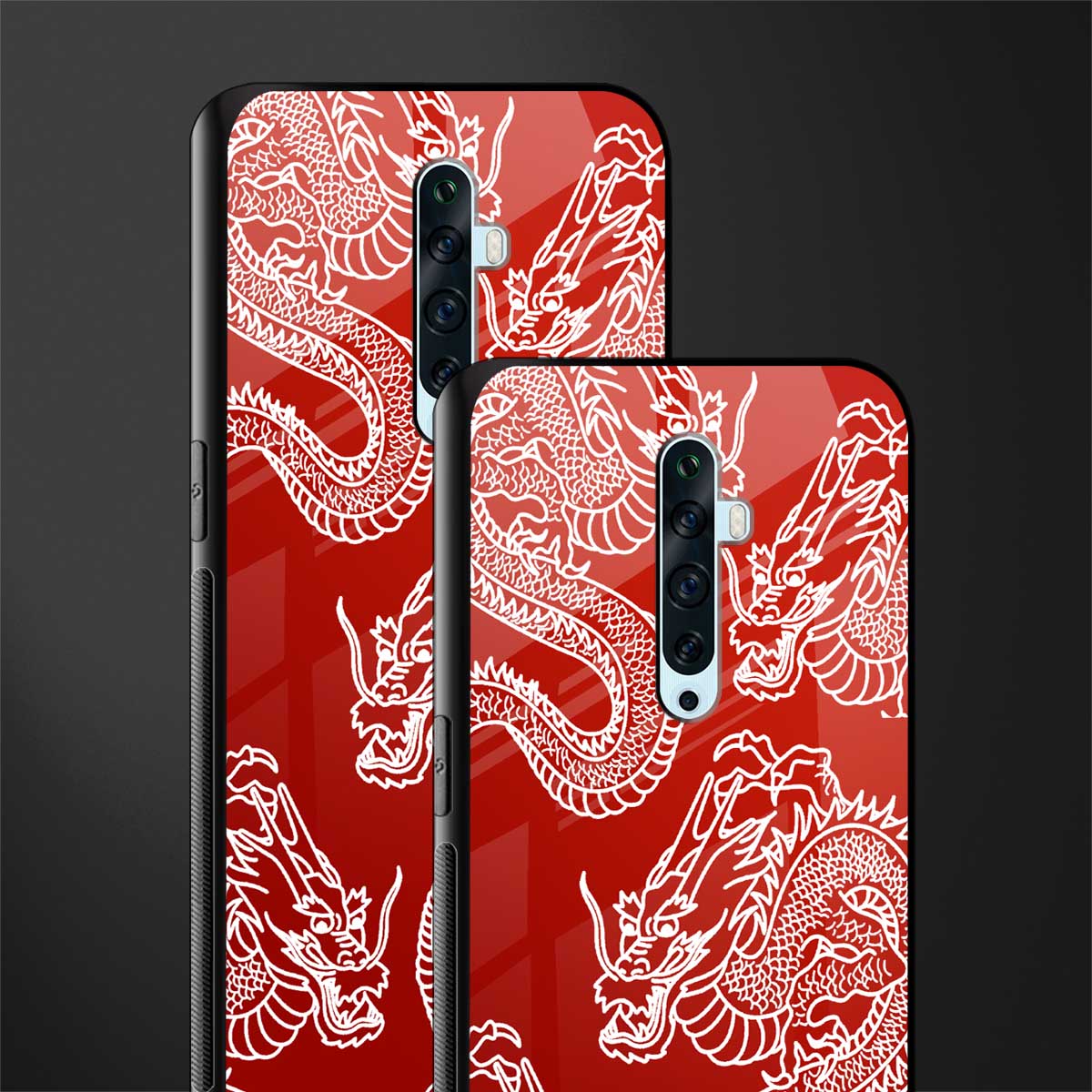 dragons red glass case for oppo reno 2f image-2