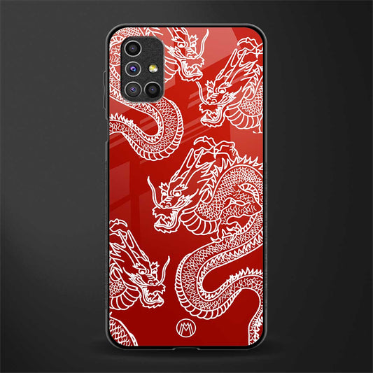 dragons red glass case for samsung galaxy m51 image