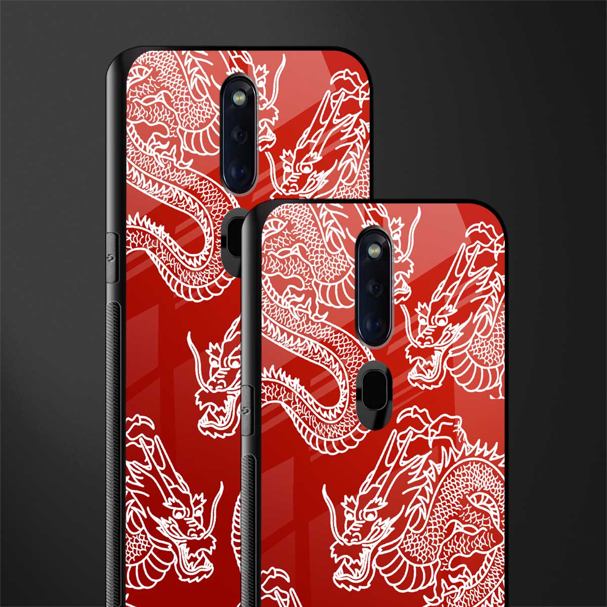 dragons red glass case for oppo f11 pro image-2