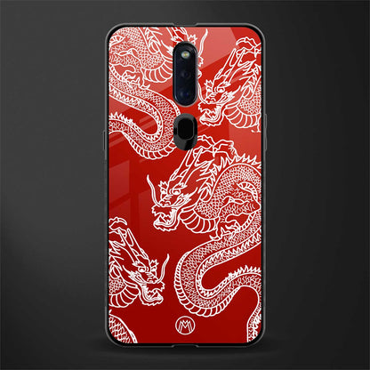 dragons red glass case for oppo f11 pro image