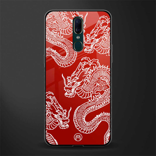 dragons red glass case for oppo a9 image