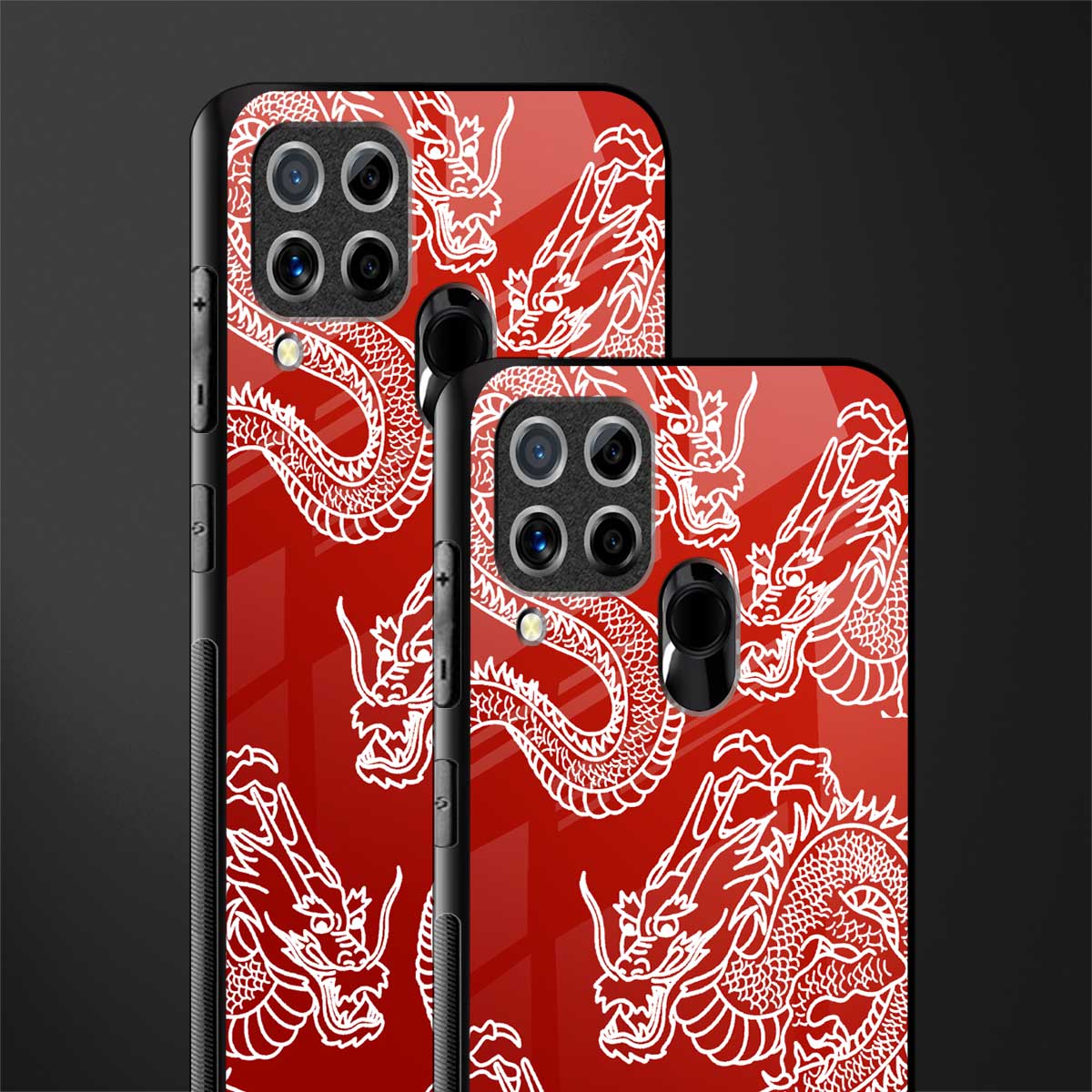 dragons red glass case for realme c15 image-2