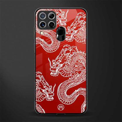 dragons red glass case for realme c15 image