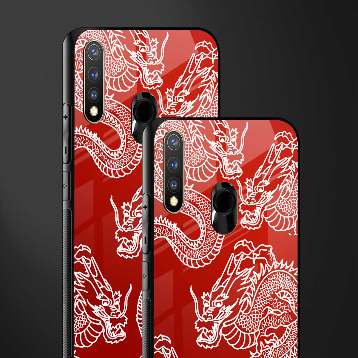 dragons red glass case for vivo u20 image-2