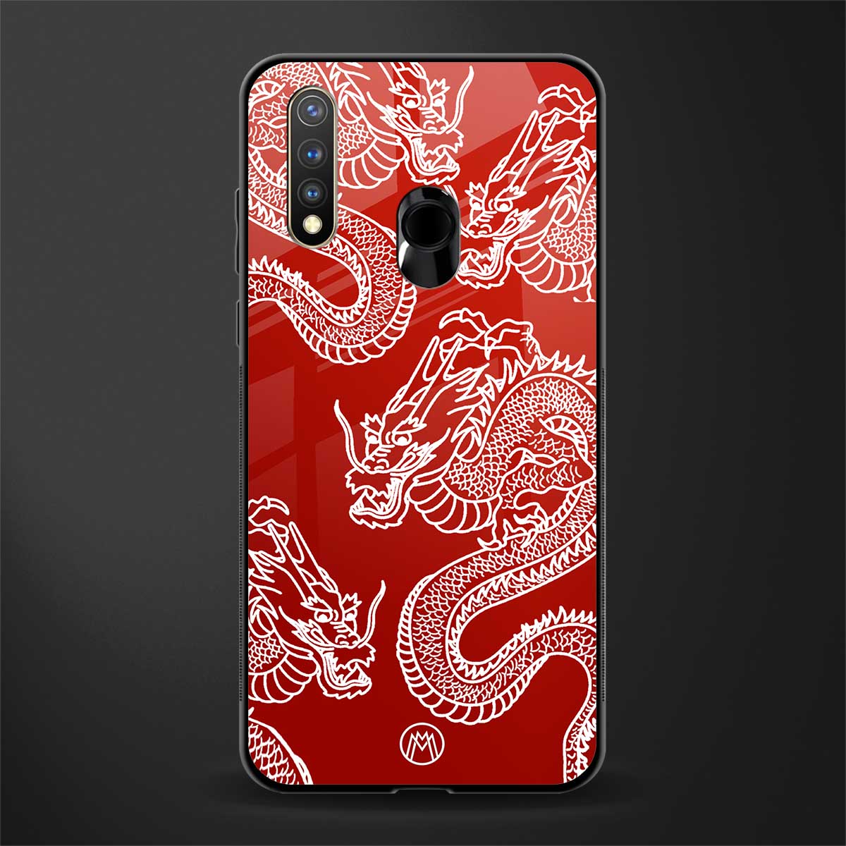 dragons red glass case for vivo y19 image
