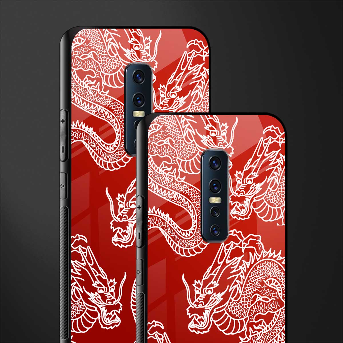 dragons red glass case for vivo v17 pro image-2