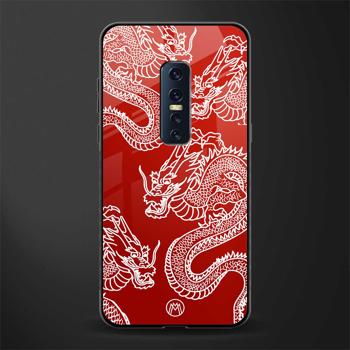 dragons red glass case for vivo v17 pro image