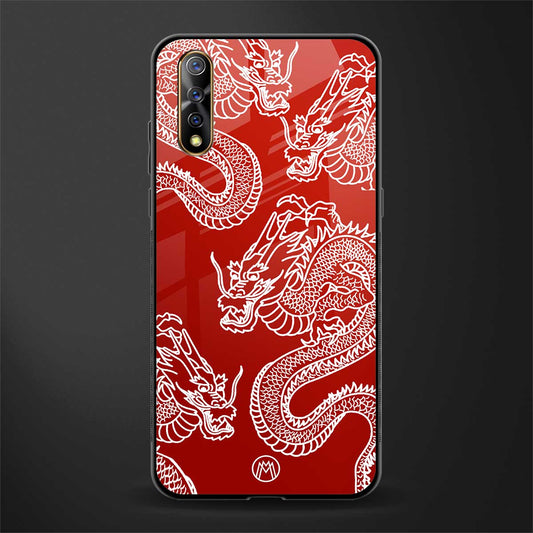 dragons red glass case for vivo s1 image