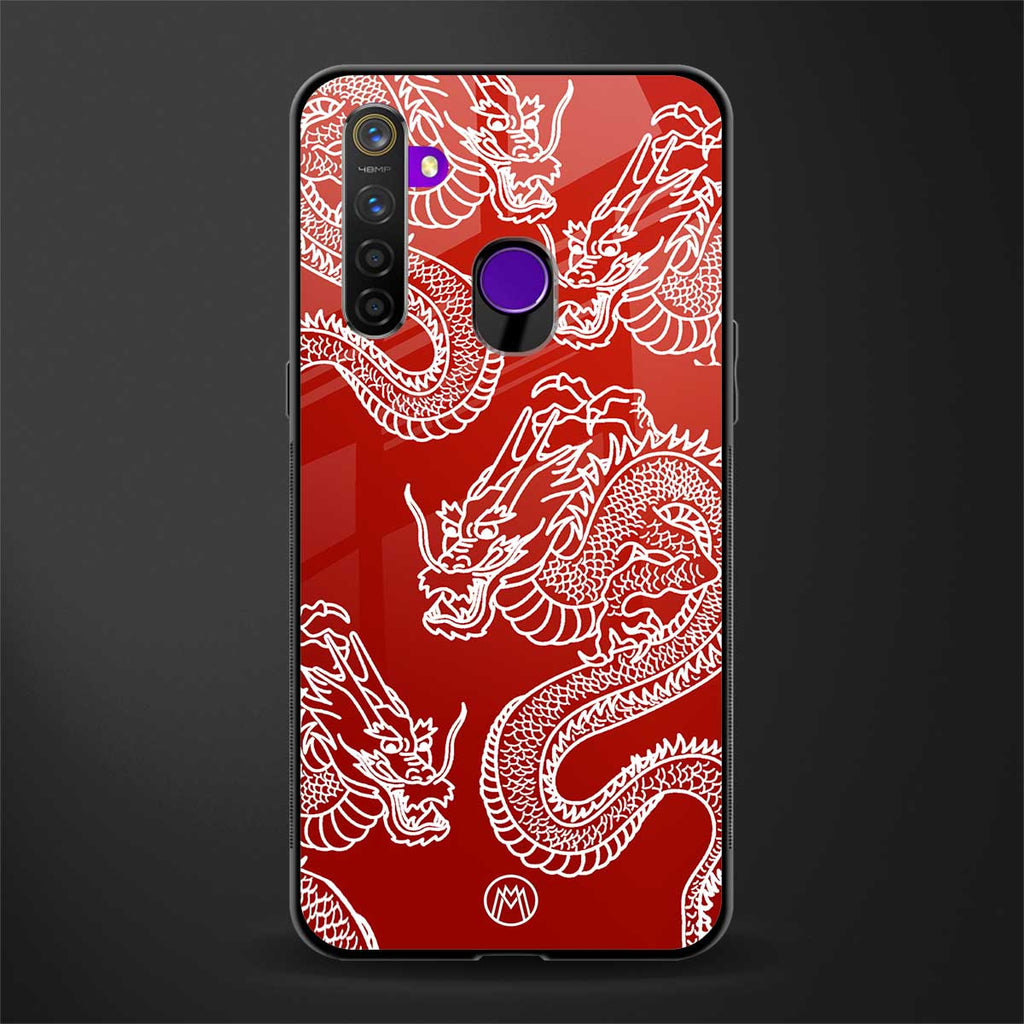 dragons red glass case for realme 5 pro image