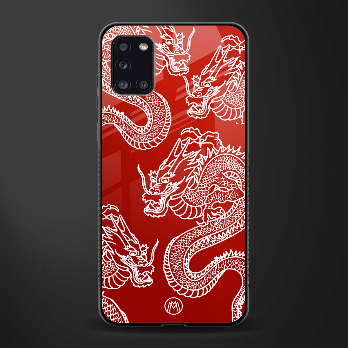 dragons red glass case for samsung galaxy a31 image