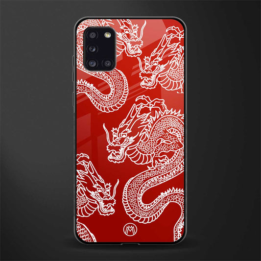 dragons red glass case for samsung galaxy a31 image