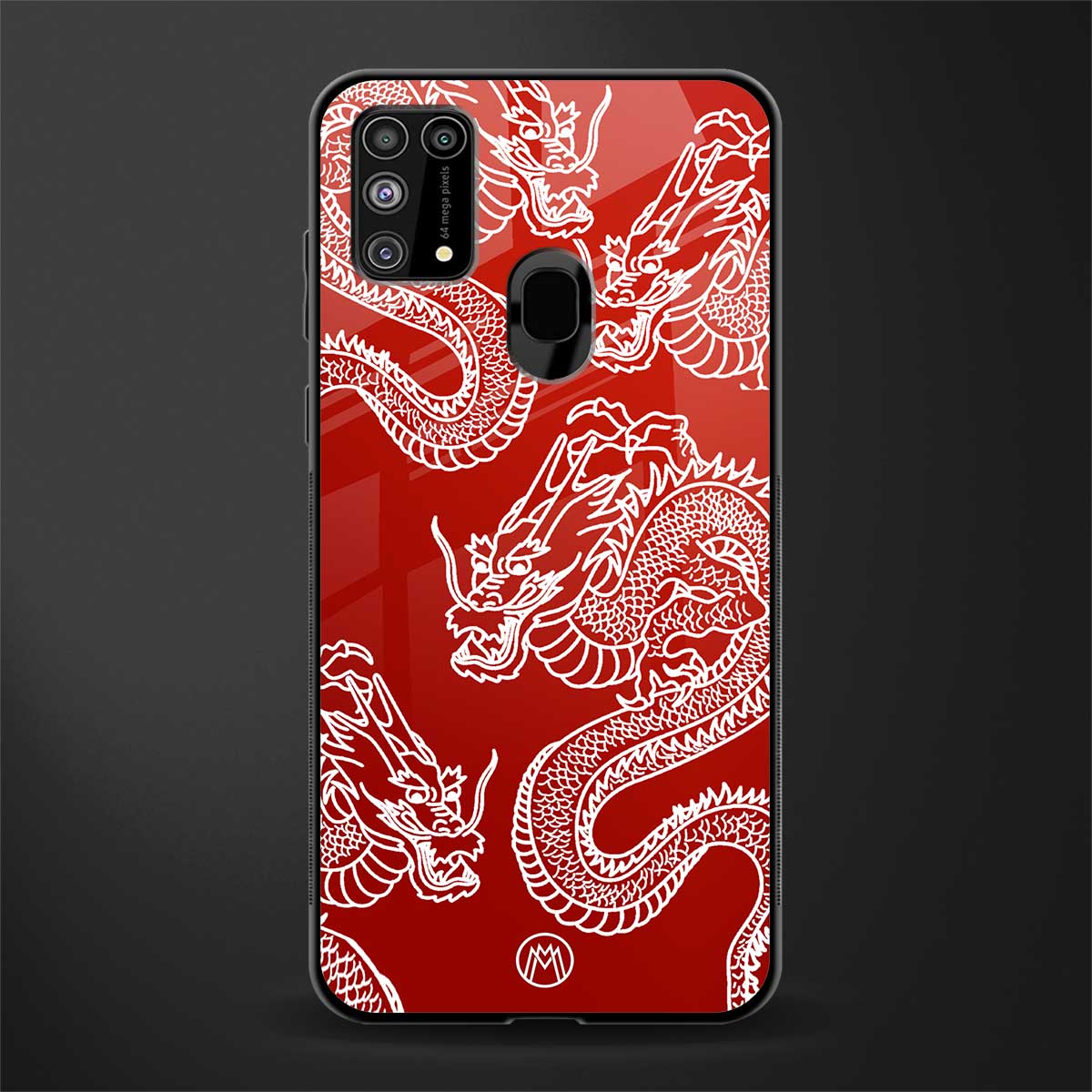 dragons red glass case for samsung galaxy m31 image