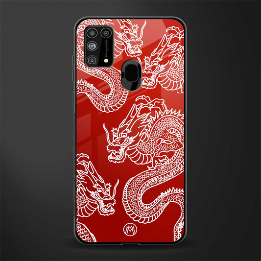 dragons red glass case for samsung galaxy m31 image