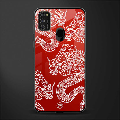 dragons red glass case for samsung galaxy m21 image