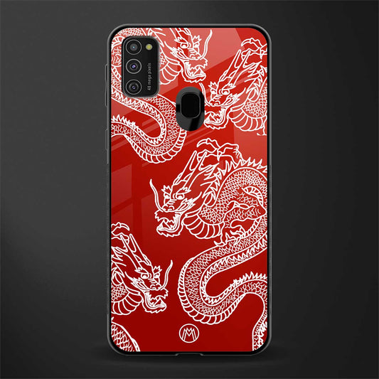 dragons red glass case for samsung galaxy m21 image
