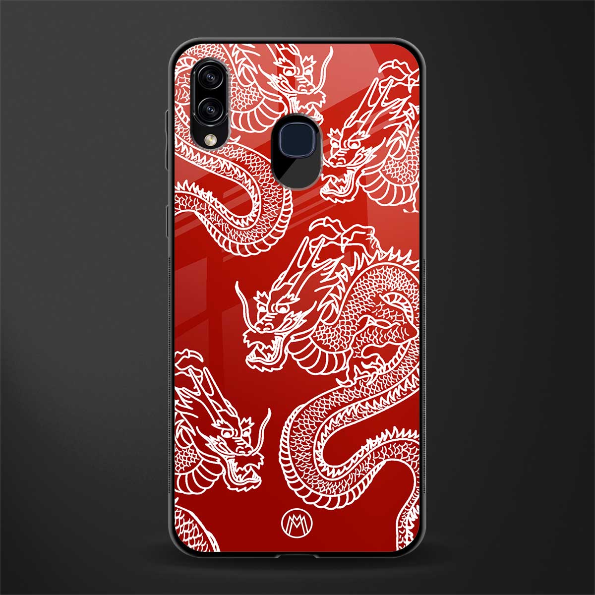 dragons red glass case for samsung galaxy a20 image