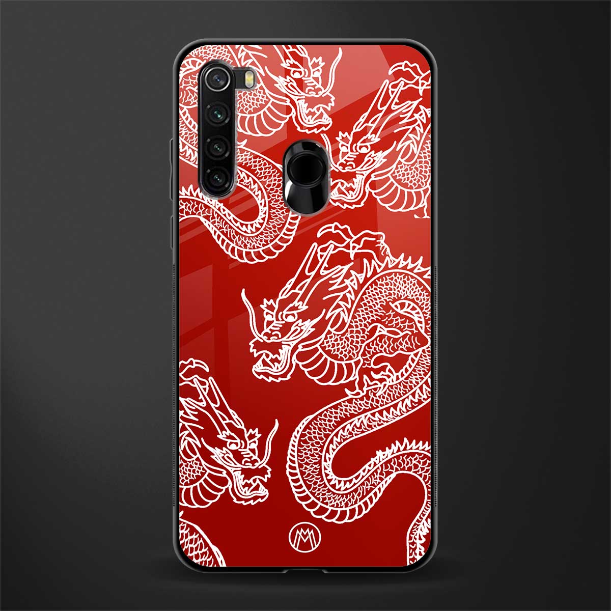 dragons red glass case for redmi note 8 image