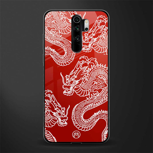 dragons red glass case for redmi note 8 pro image