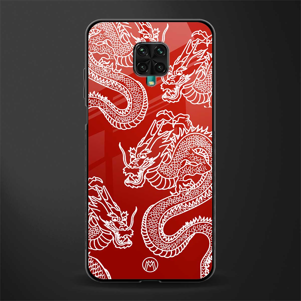 dragons red glass case for redmi note 9 pro image
