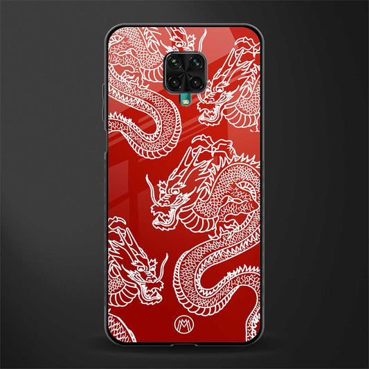 dragons red glass case for redmi note 9 pro image