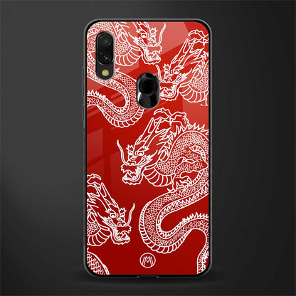 dragons red glass case for redmi note 7 pro image
