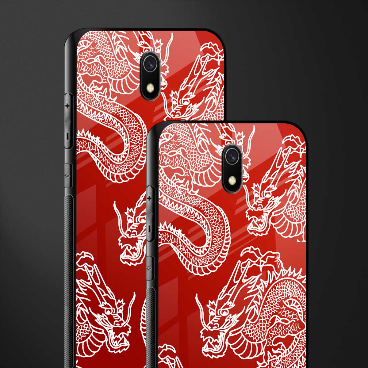 dragons red glass case for redmi 8a image-2