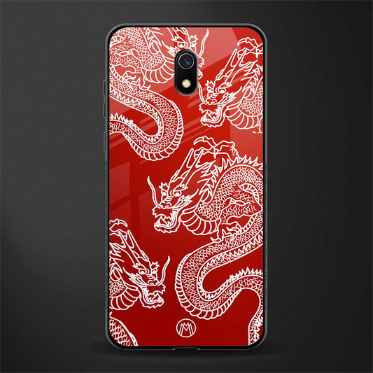 dragons red glass case for redmi 8a image