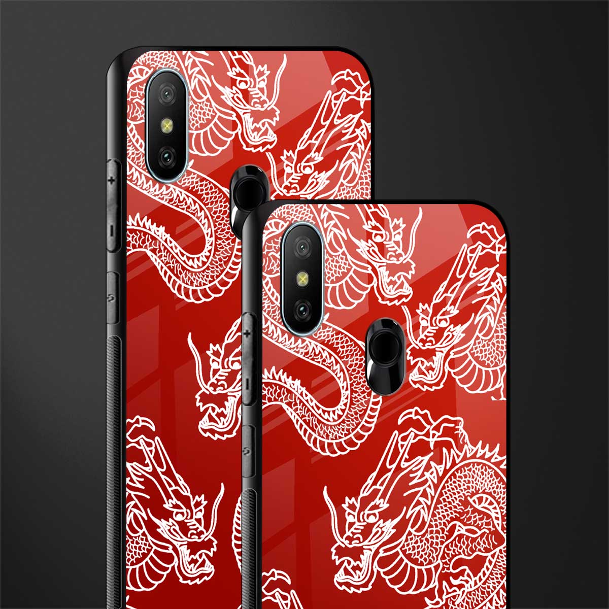 dragons red glass case for redmi 6 pro image-2