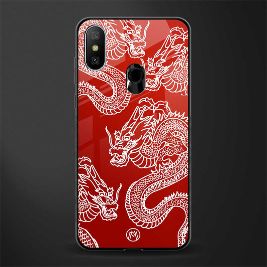 dragons red glass case for redmi 6 pro image