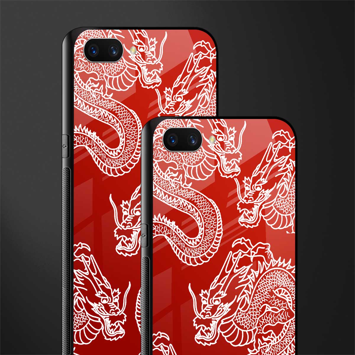 dragons red glass case for oppo a3s image-2