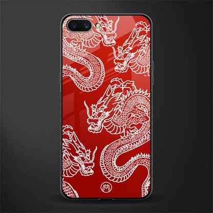 dragons red glass case for oppo a3s image