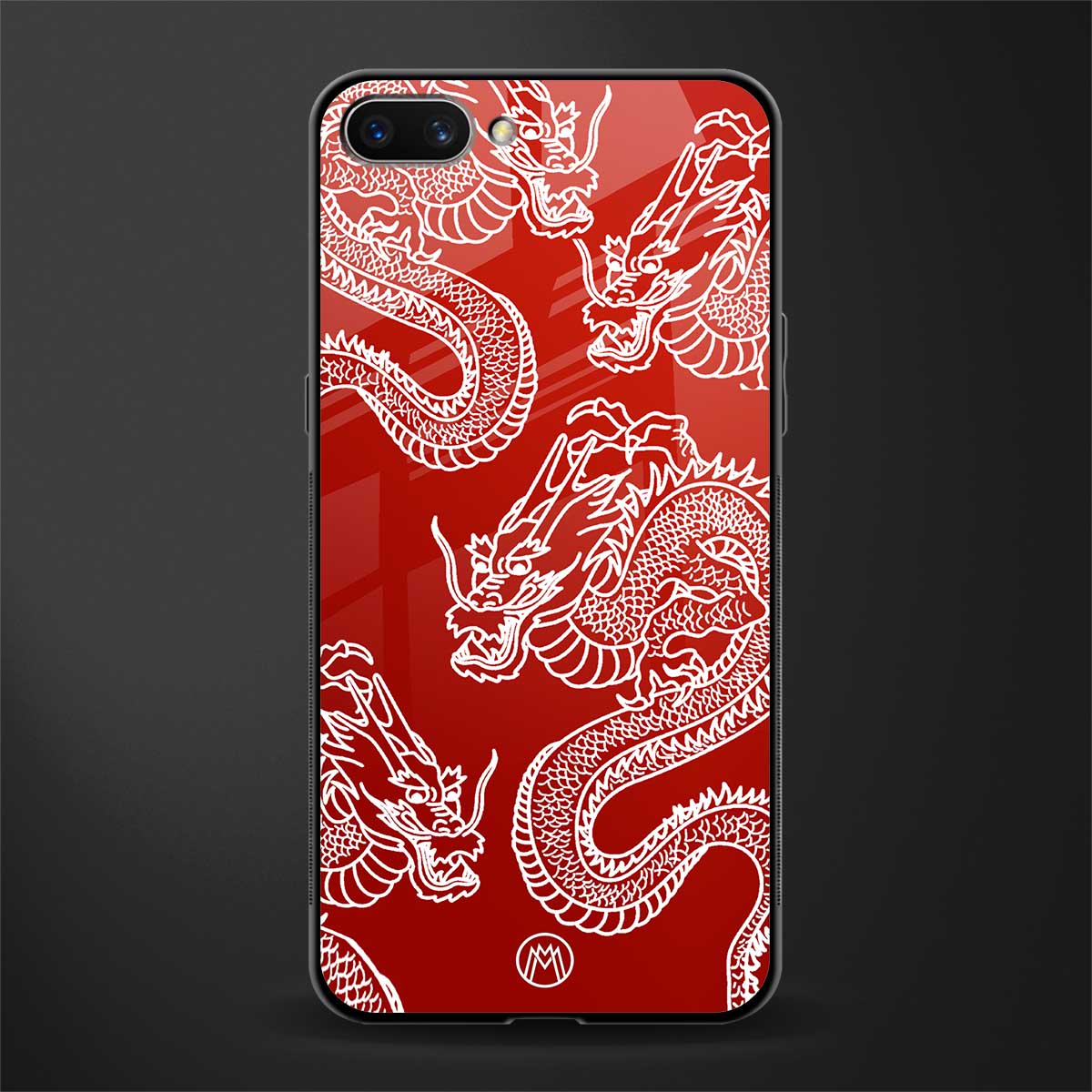dragons red glass case for realme c1 image