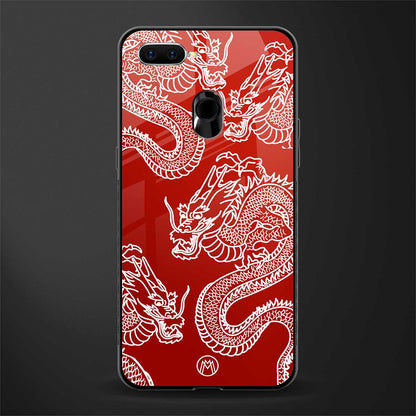 dragons red glass case for oppo a12 image