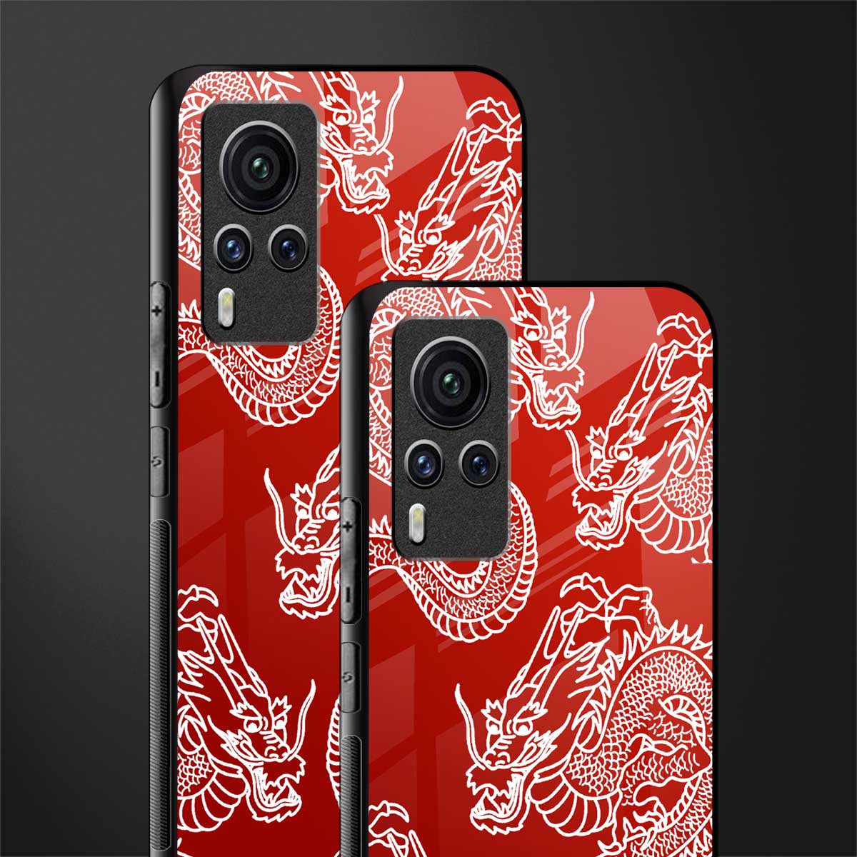 dragons red glass case for vivo x60 pro image-2