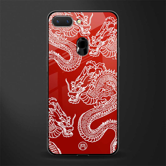dragons red glass case for oppo a5 image