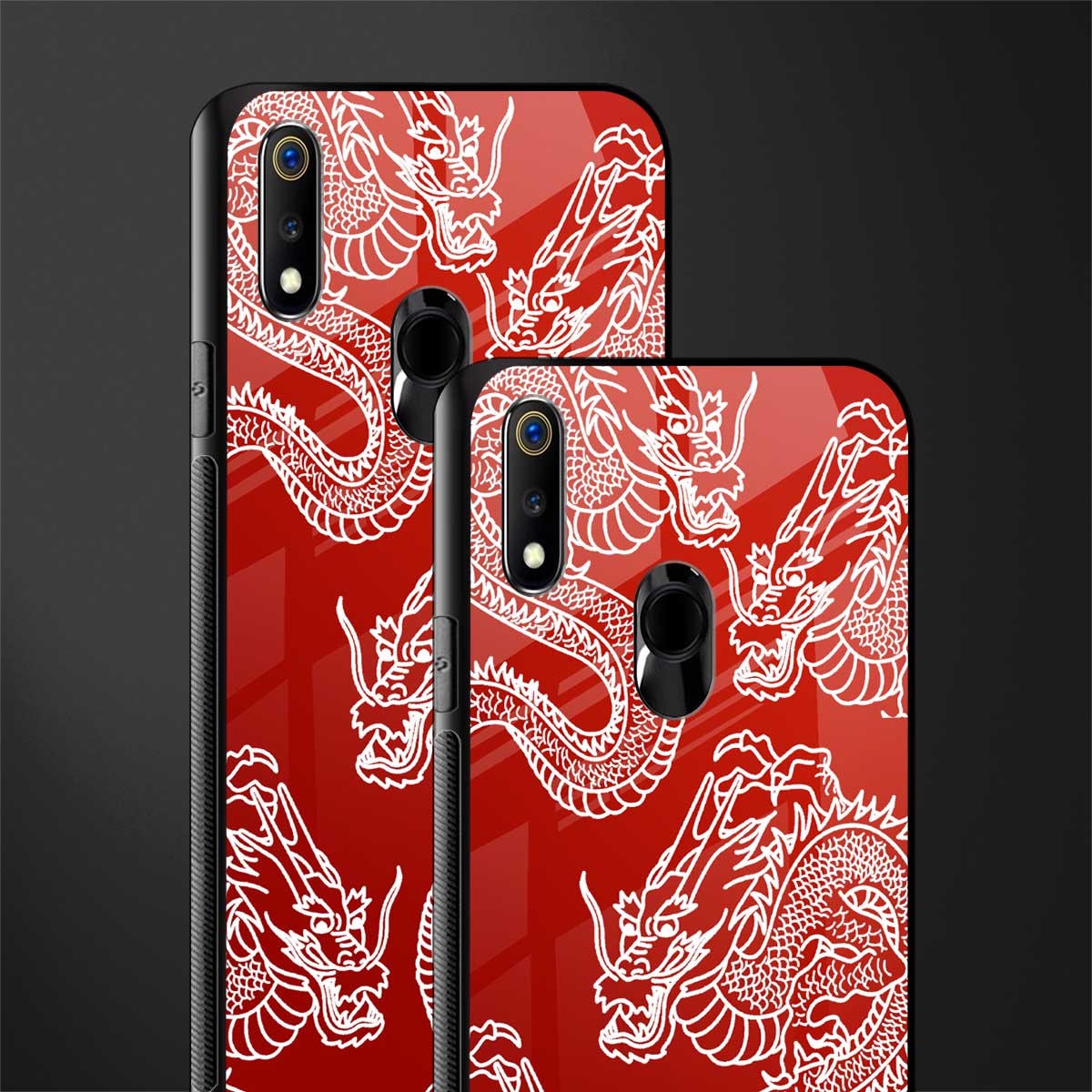dragons red glass case for realme 3 pro image-2