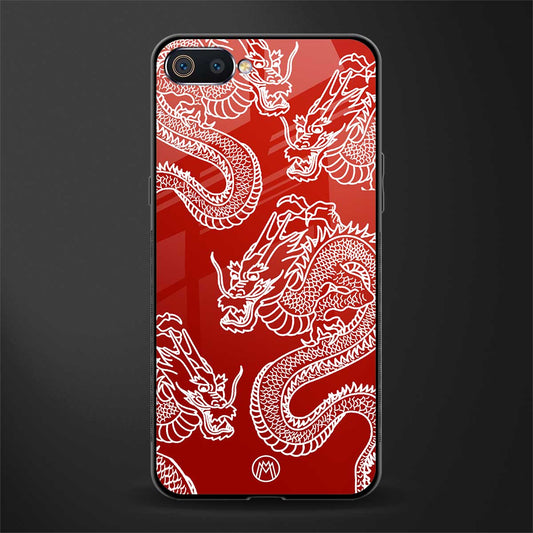 dragons red glass case for oppo a1k image