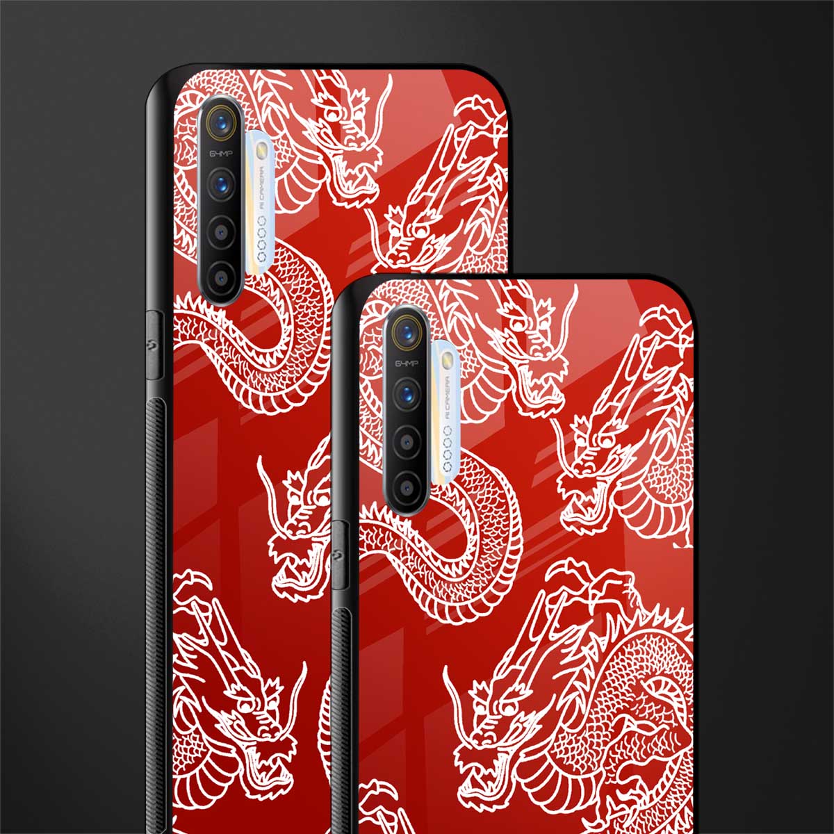 dragons red glass case for realme xt image-2