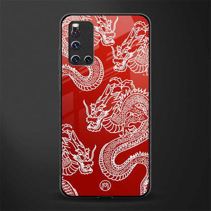 dragons red glass case for vivo v19 image