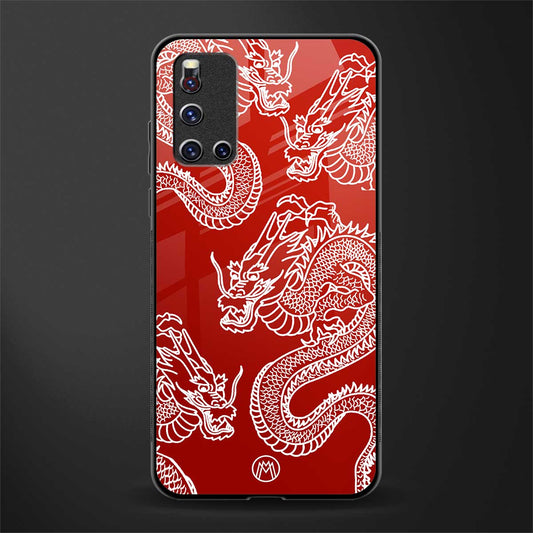 dragons red glass case for vivo v19 image