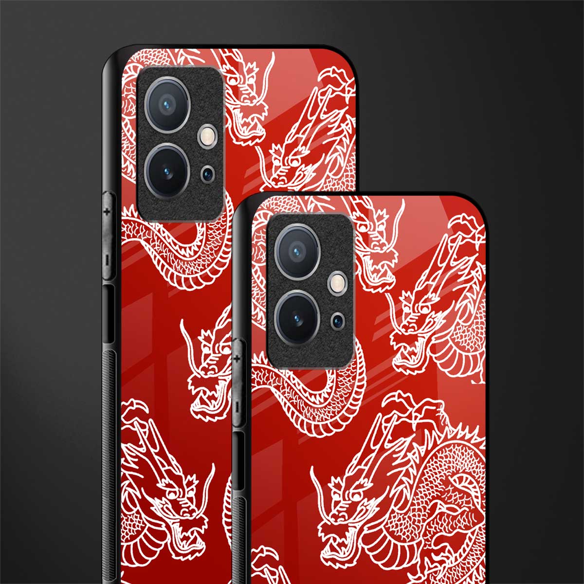 dragons red glass case for vivo t1 5g image-2