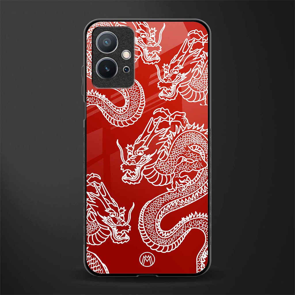 dragons red glass case for vivo y75 5g image